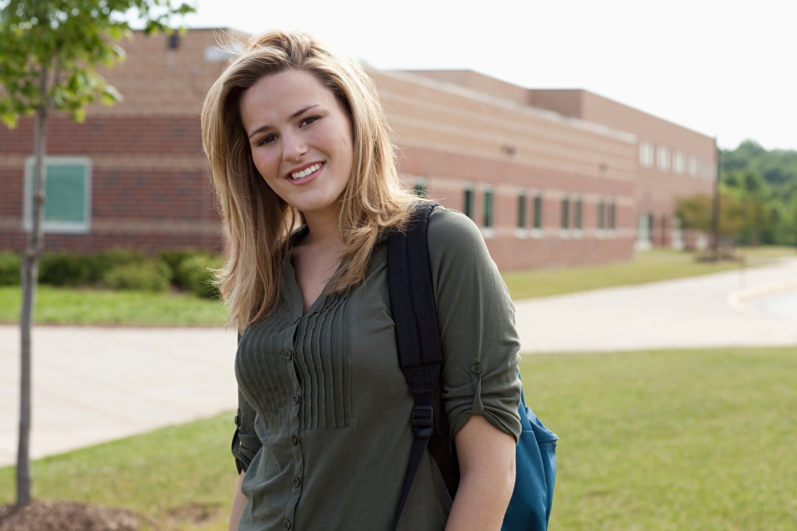 Portrait of female high school student